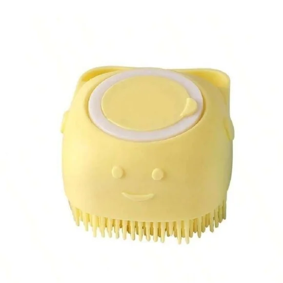 Silcone Pet Bath‎ Massaging Comb Yellow