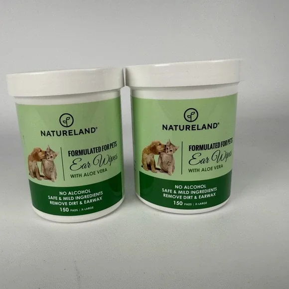 NATURELAND PET Extra Large Dog Ear Cleaning‎ Wipes LOT OF 2 EXP 2026