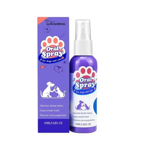 Pet Teeth Cleaning Spray Oral Care Remove Tooth Stains Keep Fresh Breath for Cat