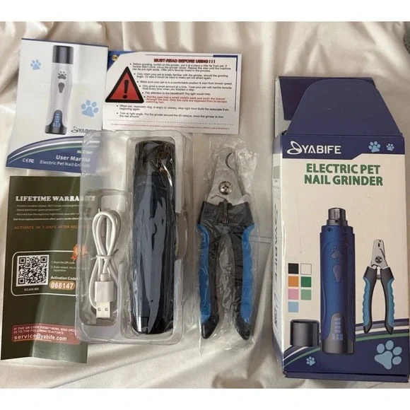 Yabife Rechargeable Low Noise‎ Pet Nail Kit NEW