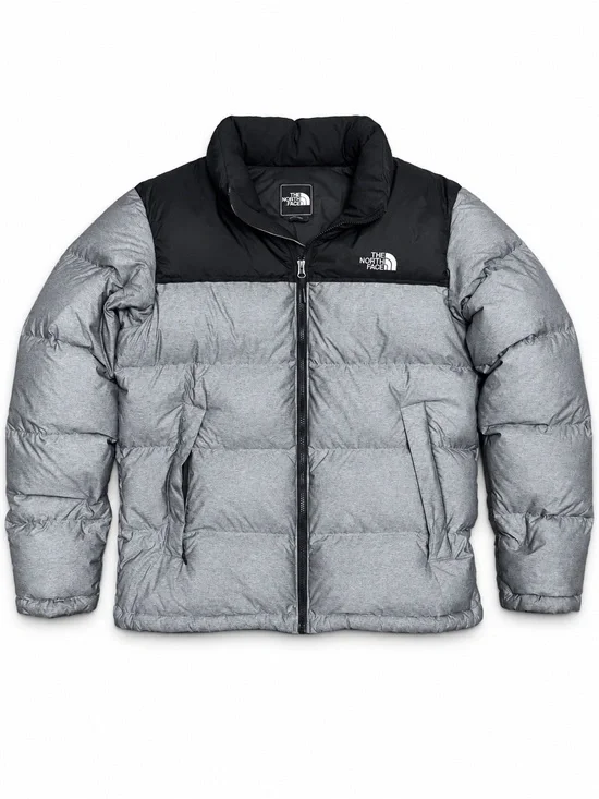 The North Face 1996 Retro Nuptse 700 Fill Mens L Grey Black Down Puffer Jacket