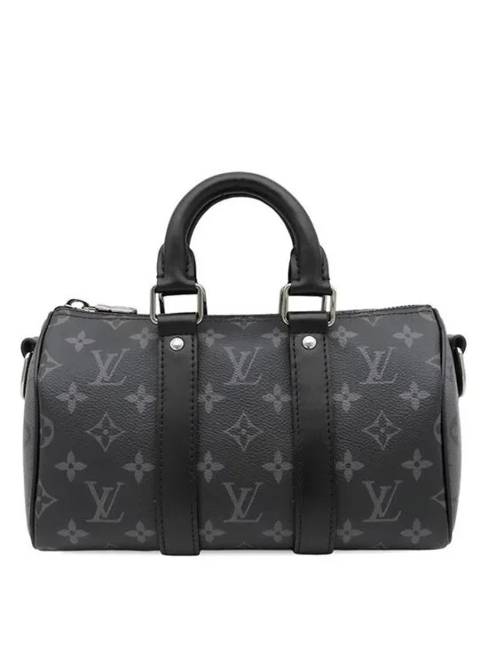 Louis Vuitton 2-Way Bag Keepall Bandouliere 25 Leather Monogram Eclipse Reverse