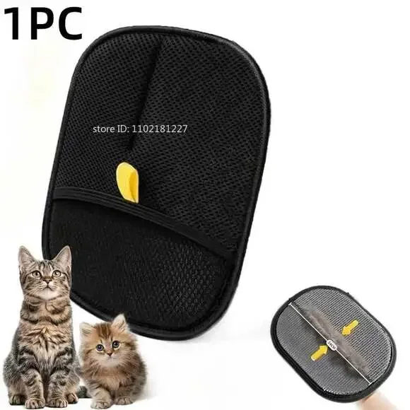 Pet Hair Cleaning Removal Gloves Pet Double-Sided Grooming Glove Reusable Tool S