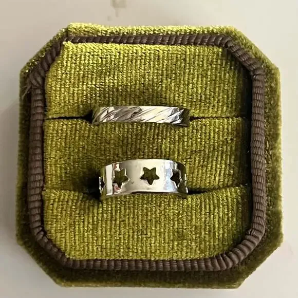 Stainless Steel Silver (2) Pack Adjustable Toe Ring Set