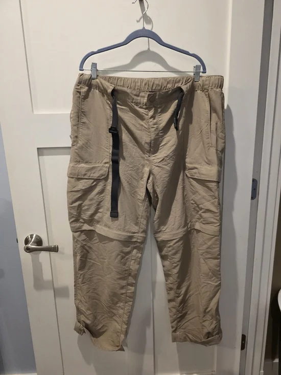 The North Face Paramount Peak Convertible Pants Men’s XXL Tan 39x32 Belt Flaw