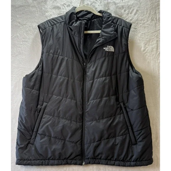 The North Face Mens XXL Black Puffer Vest Insulated Full Zip Quilted Aconcagua
