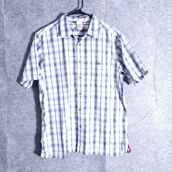 The North Face Button Up Shirt Mens‎ L Plaid Short Sleeve Casual Outdoor Hiking
