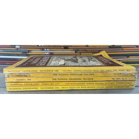 VTG Lot Of 5 National Geographics '47, '58, '77,‎ '78, '86,