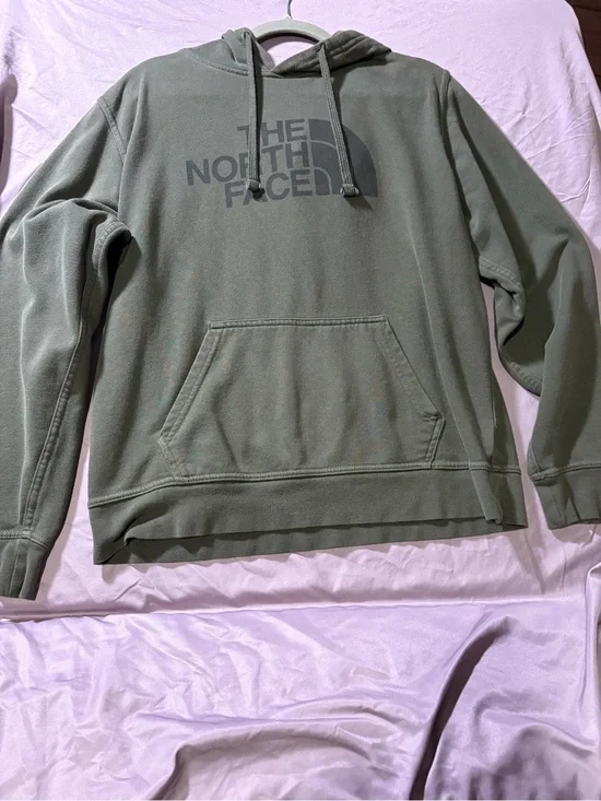 The North Face Men's Olive Crewneck Hoodie with Logo