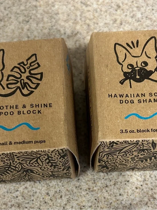 Sandy Frenchie soothe and shine Hawaiian shampoo block for dogs. Set of 2