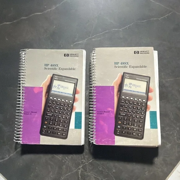HP 48SX Calculator Scientific Expandable Operator's Manual vol 1 and 2 1990 Vtg‎