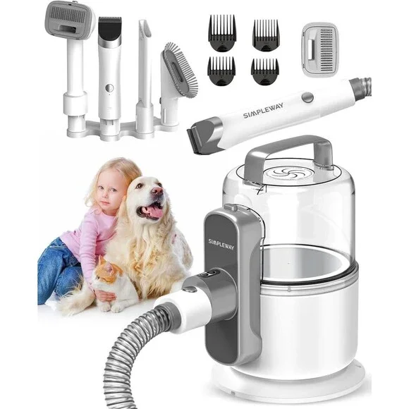 Dog Vacuum Grooming Kit for Shedding: Professional Hair Clippers Off-White NEW