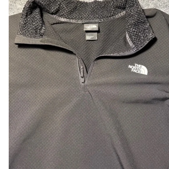 The North Face Mens Black Quarter Zip Grid Fleece Pullover NF0A5GAO Large