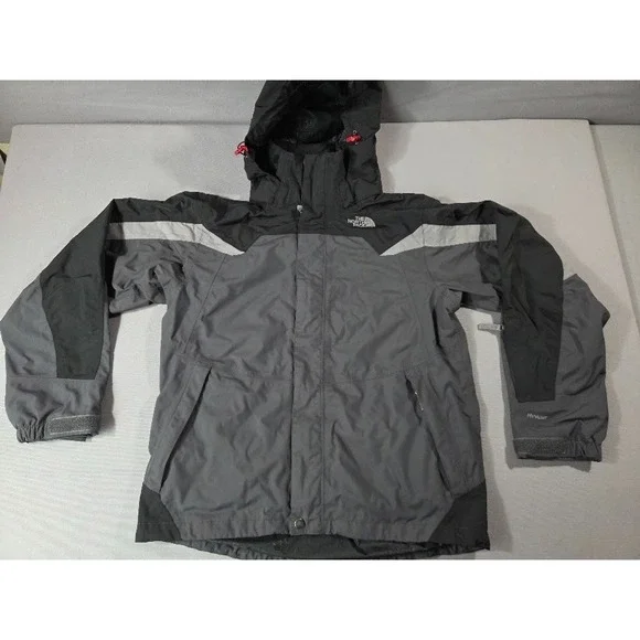 The North Face Jacket Mens Small Gray Black Hyvent Ski Snow Waterproof Hooded