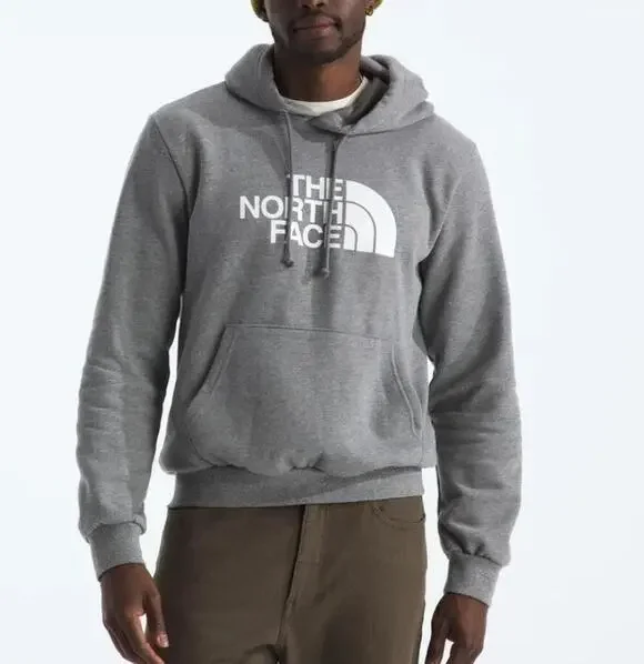 THE NORTH FACE Evolution Half Dome Hoodie Fleece Pale Grey Heather Mens Size L