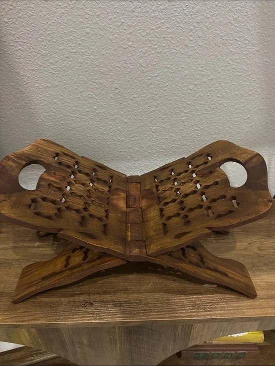 Vintage style wooden book display stand