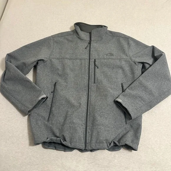 The North Face Apex‎ Bionic Softshell Jacket Mens XL Heather Grey Windproof Zip