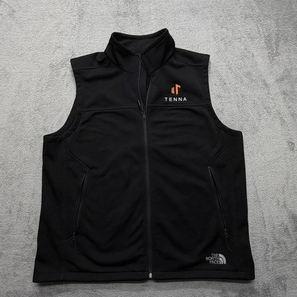 The North Face Vest Mens Extra Large Black WindWall Softshell Tenna‎ Logo