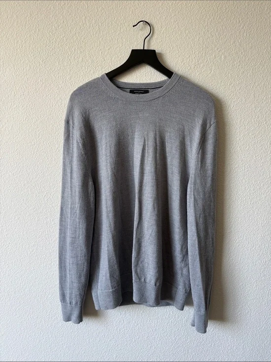 Banana Republic Light Gray Merino Wool Crewneck Sweater | Men's L