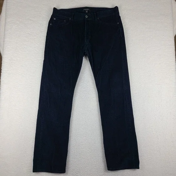 Banana Republic Corduroy Pants Mens 36x34 Blue 100% Pima Cotton‎ Straight Leg