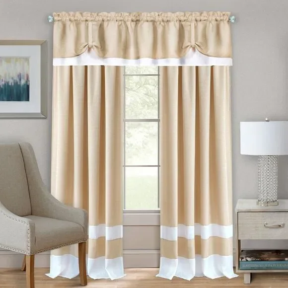 Achim Home Furnishing: Darcy Tan Solid Contemporary Window Curtain Panel : 58