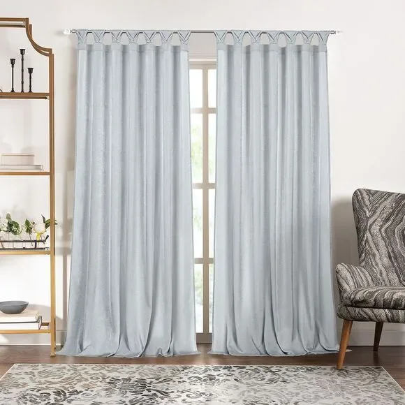 Achim Home Furnishing: Peri Window Curtain Panels with Tulip Tab Top, Silver,