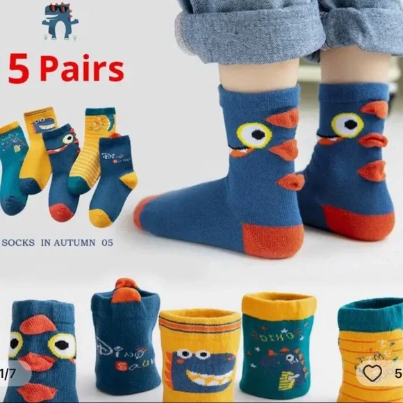 🌵‎ 5 Pairs Autumn New Children's Socks Spring Winter Cotton Breathable