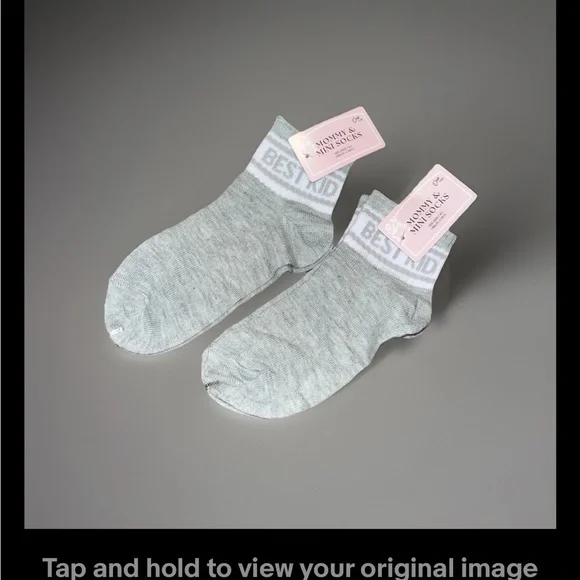 Ankle Socks With The Phrase “BEST KID” GRAY W/White Strips U Get 2 Pairs