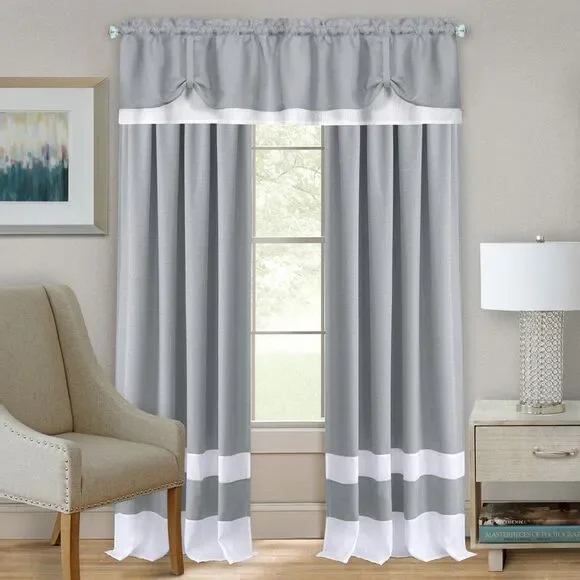 Woven Trends 2-Pack Window Curtain Double Layer Panels Set, 52W x 63L Inches