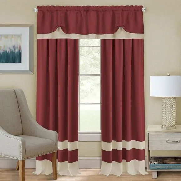 Achim Home Furnishing: Darcy Marsala Solid Contemporary Window Curtain Panel :