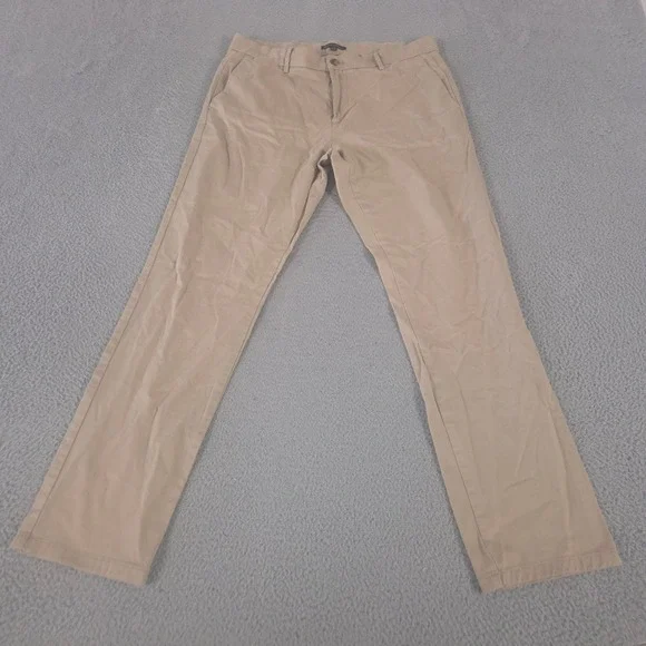Banana‎ Republic Pants Mens 36x34 Tan Relaxed Tapered Leg Stretch Chino Khakis