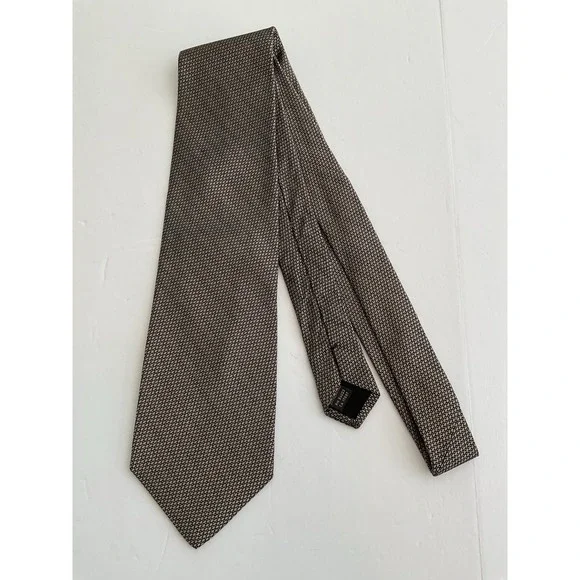 Men's Banana Republic Brown Geometric Silk Tie Made in Italy Quiet Luxury