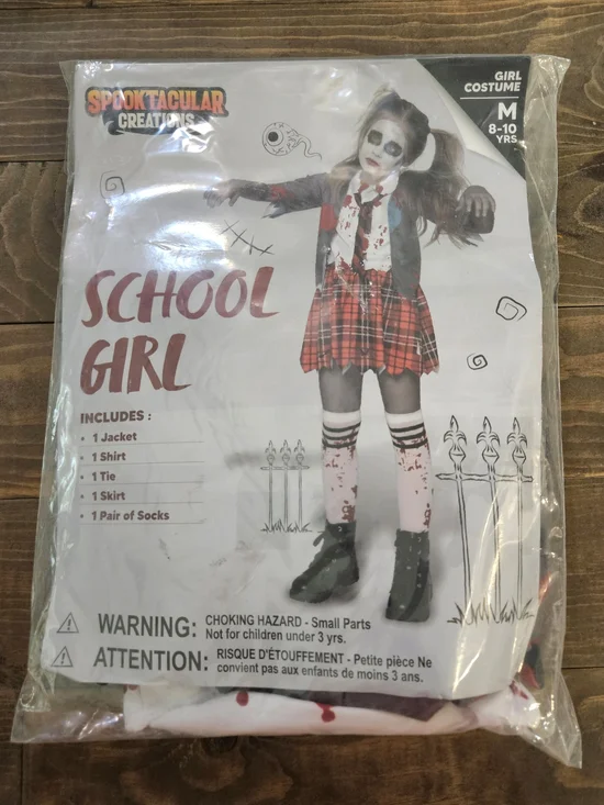 Spooktacular Creations Kids School Girl Costume - Red Plaid (Includes Socks)
