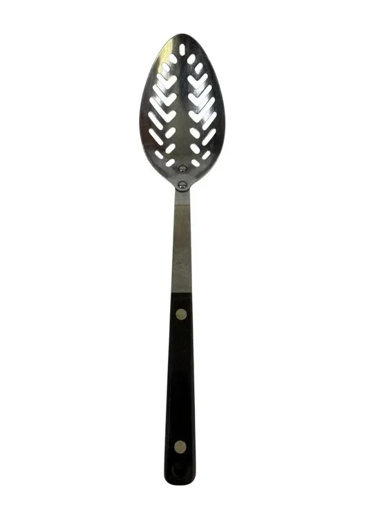 Vintage Flint Stainless Steel Slotted Serving Spoon Arrowhead Handle ~12