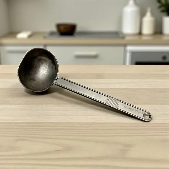 Vintage T-Fal Black Plastic Soup Ladle Kitchen Utensil Heat-Resistant Spoon