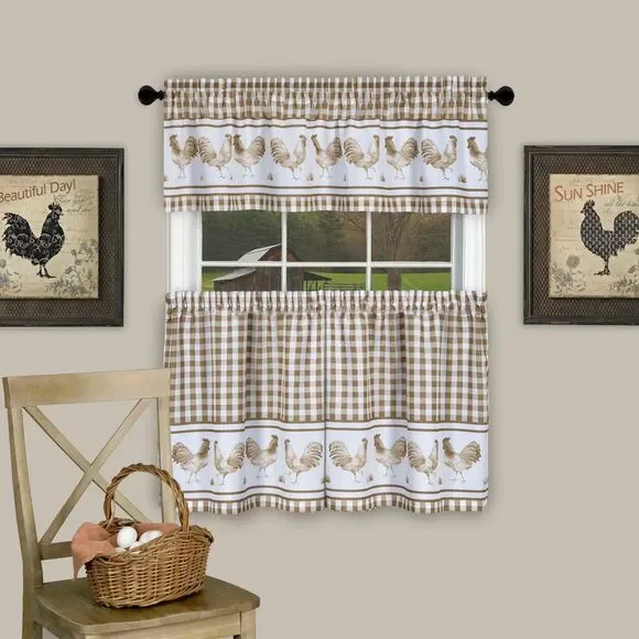 Achim Home Furnishing Barnyard Window Kitchen Curtains Valance - 58