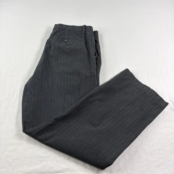 Banana‎ Republic Pants Mens 36x32 Gray Pinstriped Wool Blend Dress Slacks
