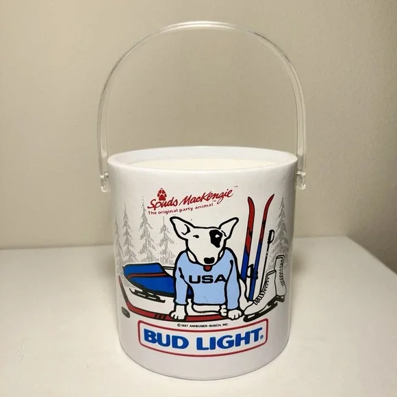 Spuds Mackenzie Bud Light Winter Olympics Ice Bucket Original 1987 Vintage