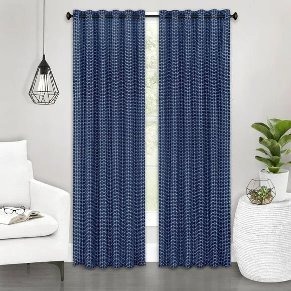 PowerSellerUSA Geometric Line Design Blackout Curtains for Living Room and