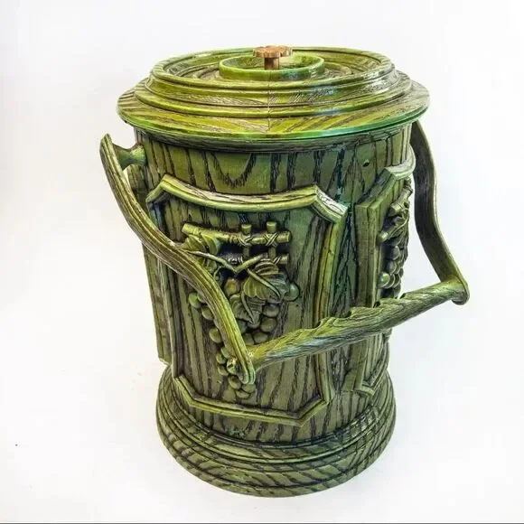 Vintage Chinoiserie Plastic Ice Bucket