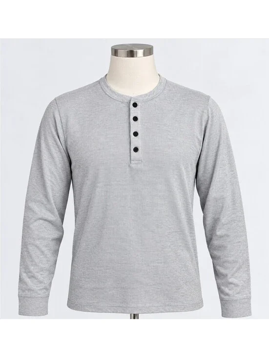 Banana Republic Core Temp L Blue Long Sleeve Henley