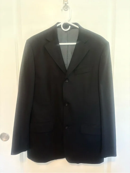Banana Republic Men's Black Three-Button Notch Lapel Suit Jacket