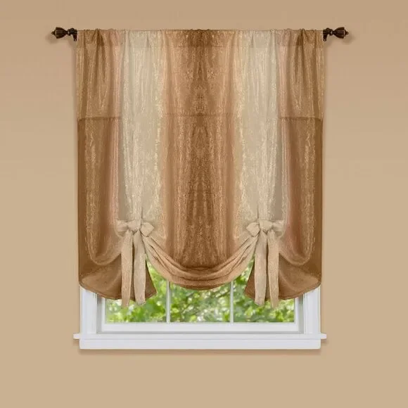 Achim Home Furnishing: Ombre Sandstone Striped Modern Window Curtain Panel : 50
