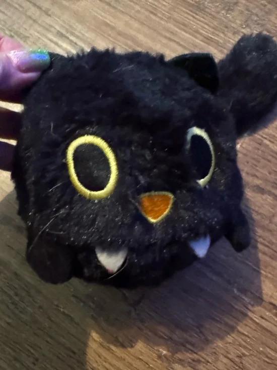 Bark Box L black cat rip & reveal dog toy