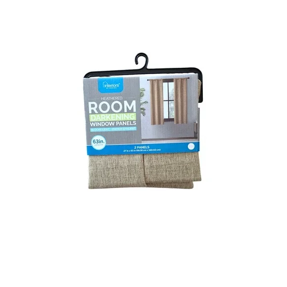 Interiors by Design Room Darkening Window Panels Heathered Tan 27x63 2pk 502866