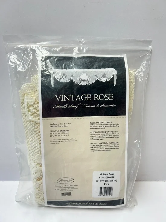 NWT Heritage Vintage Rose Mantle Scarf Ecru 20