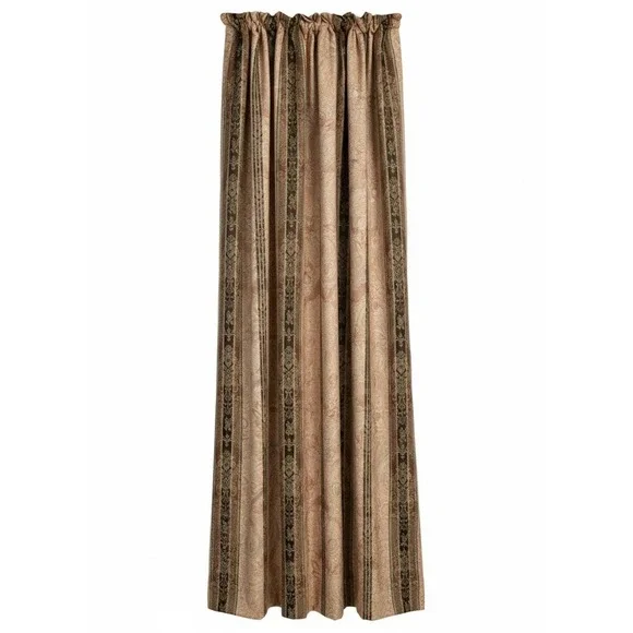 VTG Croscill‎ Dover Manor Striped Paisley 1 Panel Curtain Bronze Tan Lined