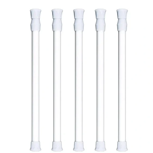 5 Pack twist Tension multi purpose Rods White Ajustable