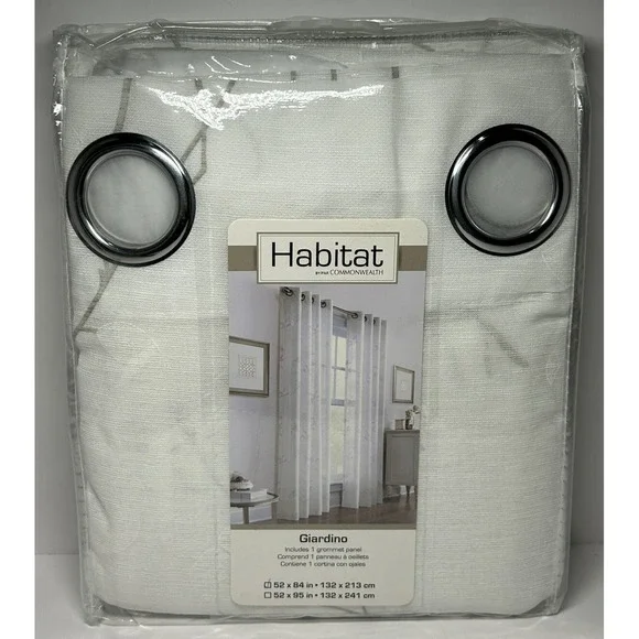 Commonwealth Habitat Embroidered Giardino‎ Cream Sheer Curtain Polyester 52