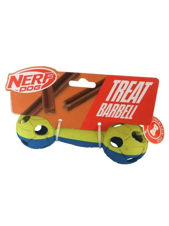NERF DOG Treat Barbell Blue Lime 7